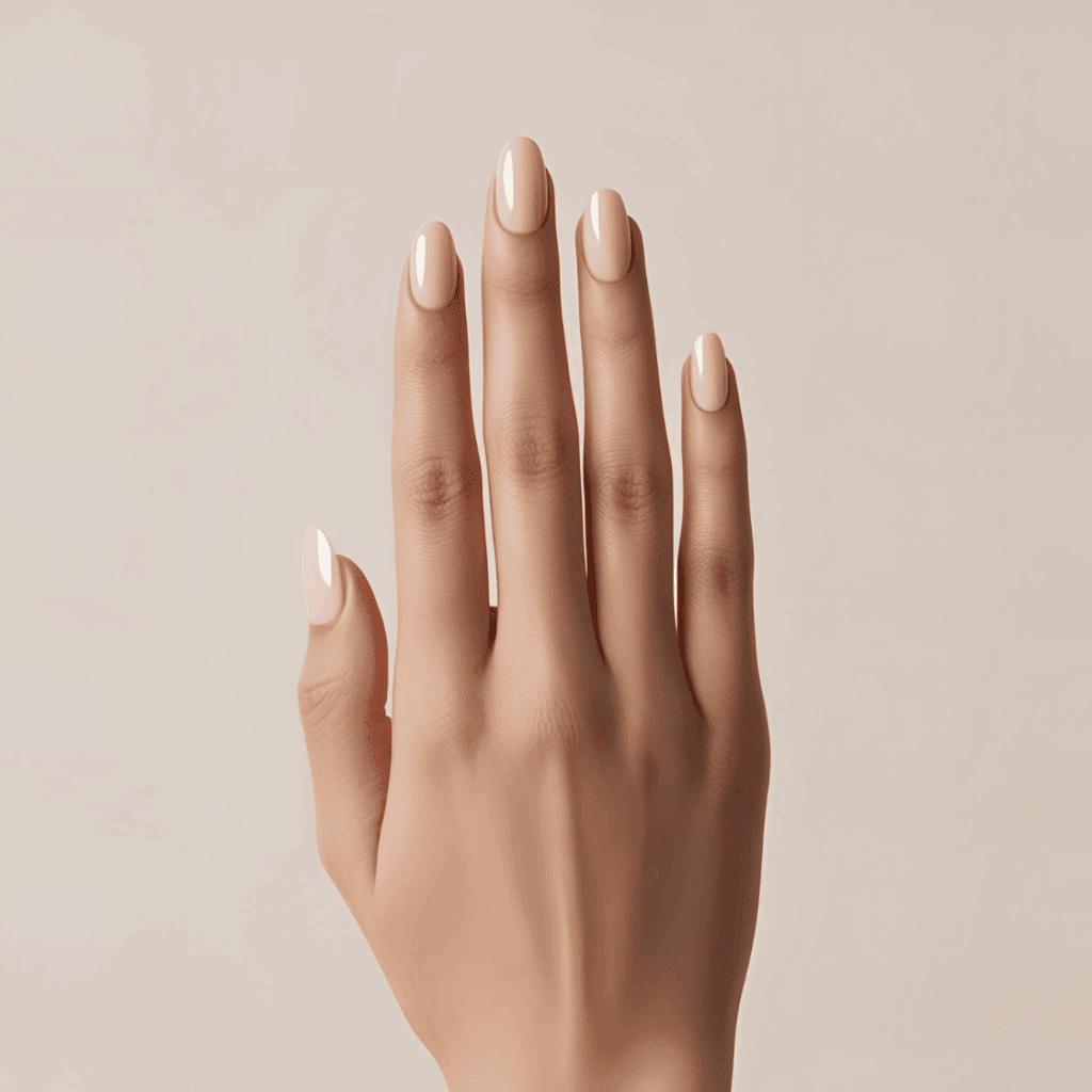Gel Nails Oval-Shaped Natural Color