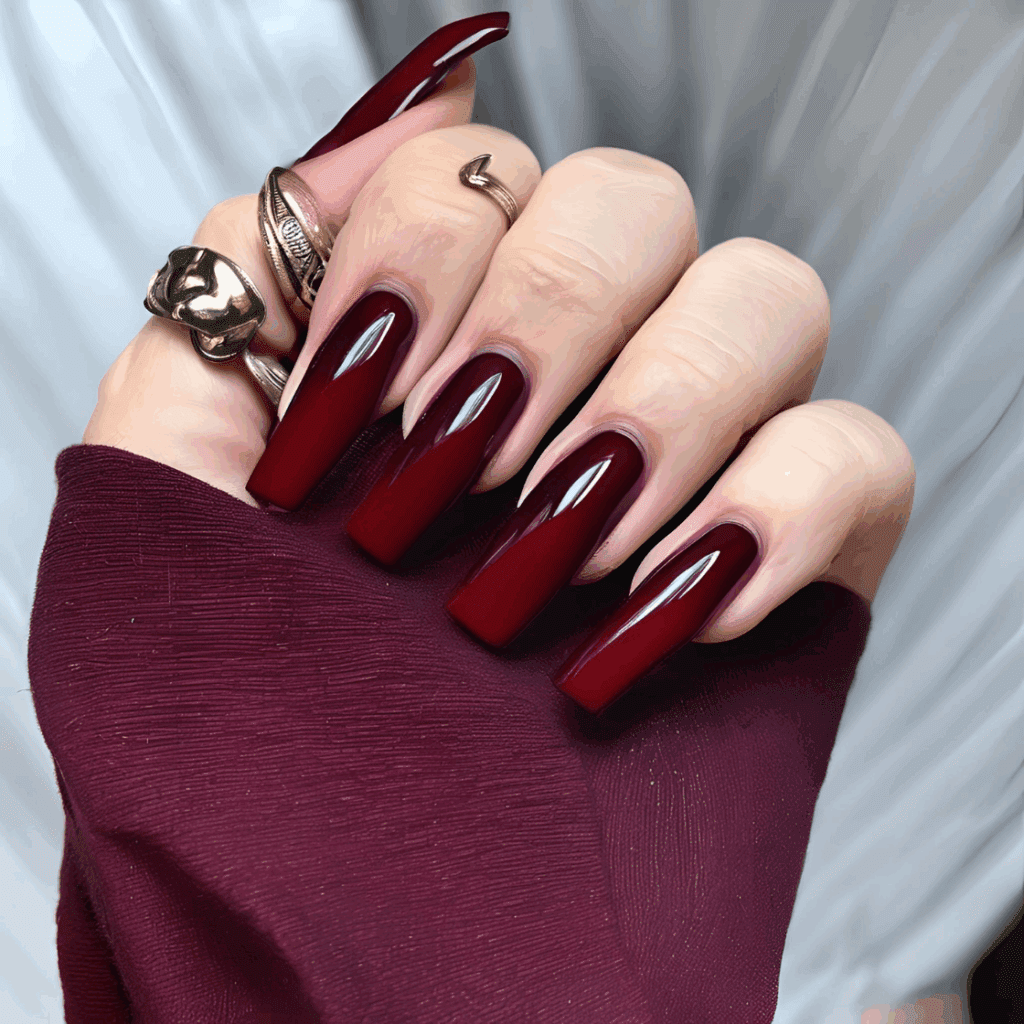Black Cherry Square Tip