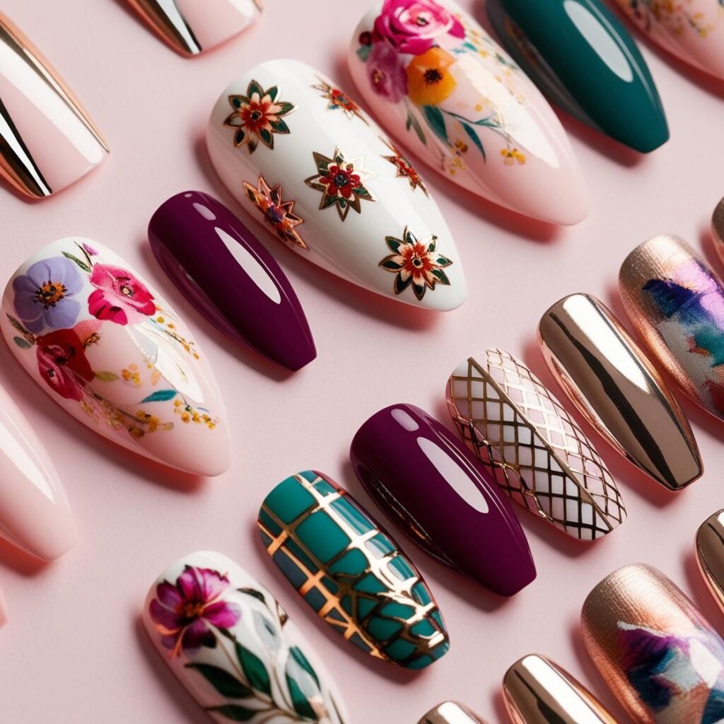 Press-on nails in Different shapes