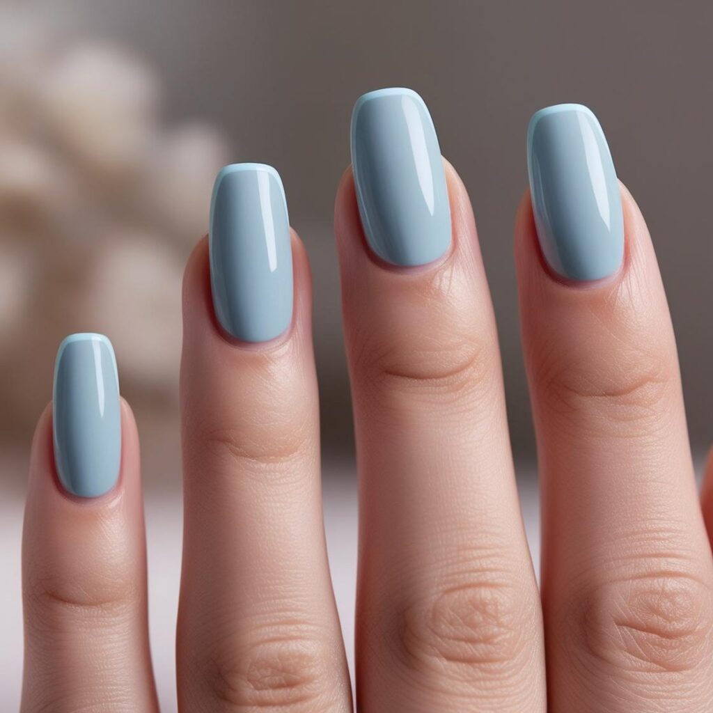 Squoval Acrylic Nails - Blue