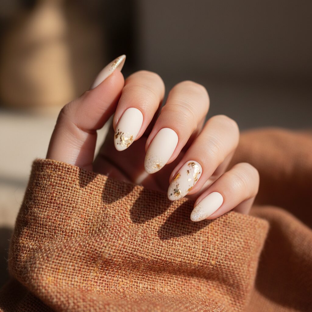 almond acrylic nails - design example 3
