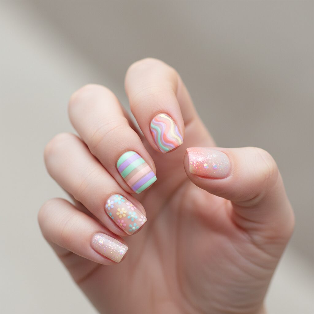 summer pastel nail ideas - design example 1