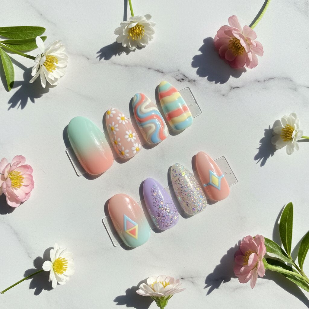 summer pastel nail ideas - design example 2
